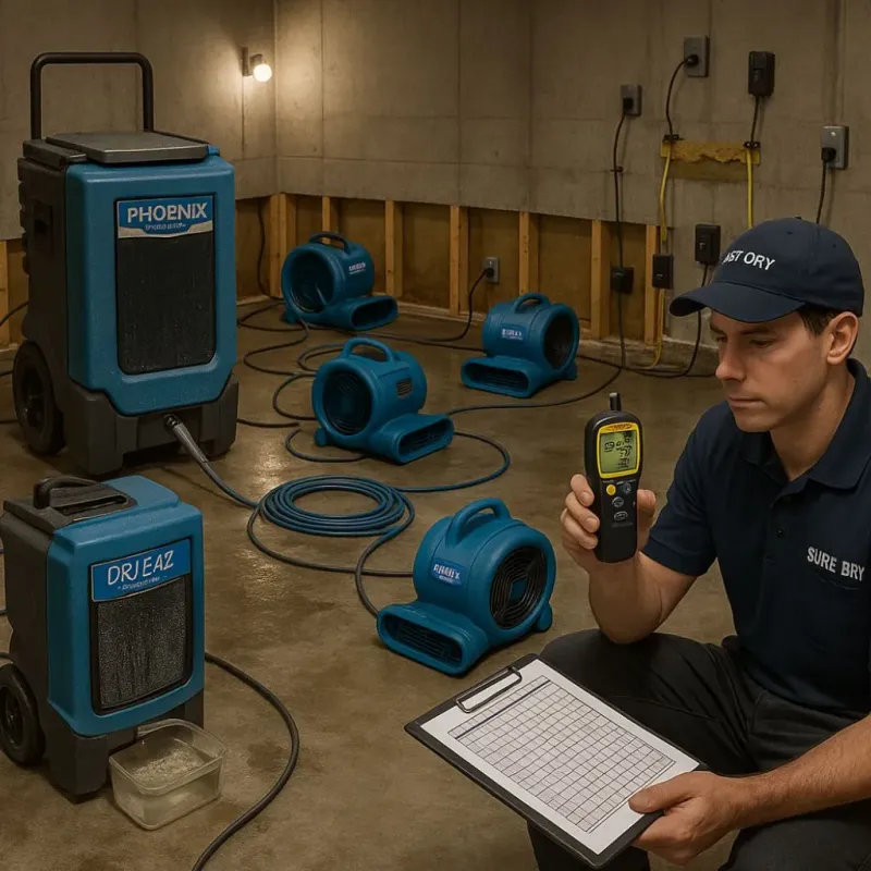 Structural Drying and Dehumidification process in East Renton Highlands, WA